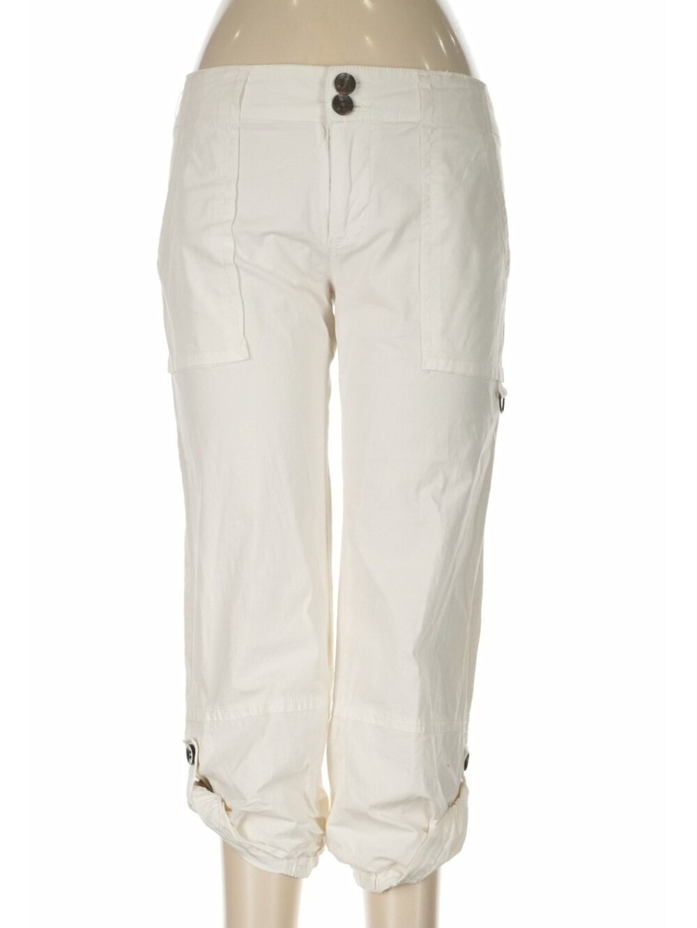 Sanctuary SURPLUS White Cotton Cropped Cargo Pants
